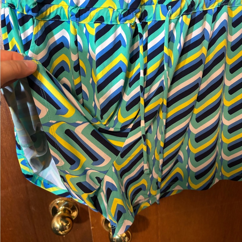 🐠 Kaari Blue Multicolor Abstract Romper - Picture 3 of 5